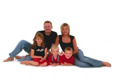 Alan Barr with his late wife Jacqui and children