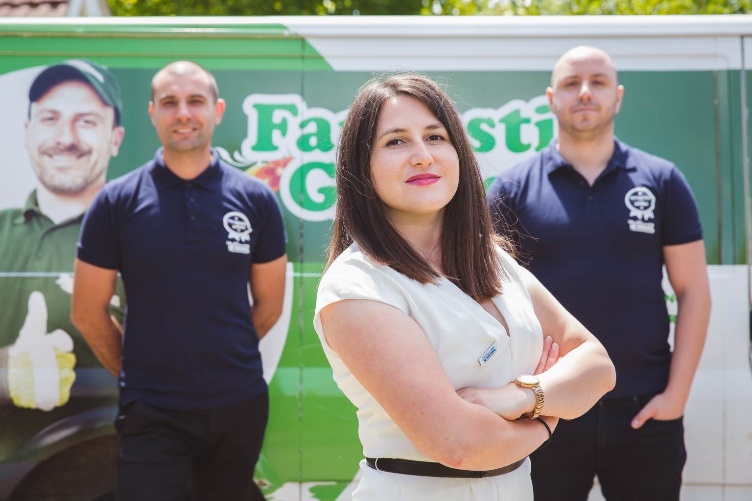 Female Franchisee and Van