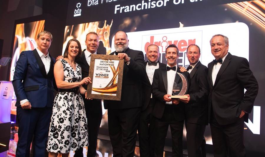 Drive Hire Franchise team collecting their award